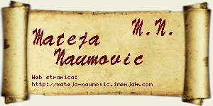 Mateja Naumović vizit kartica